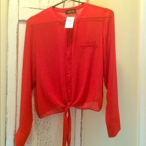 Tie front Cropped Blouse